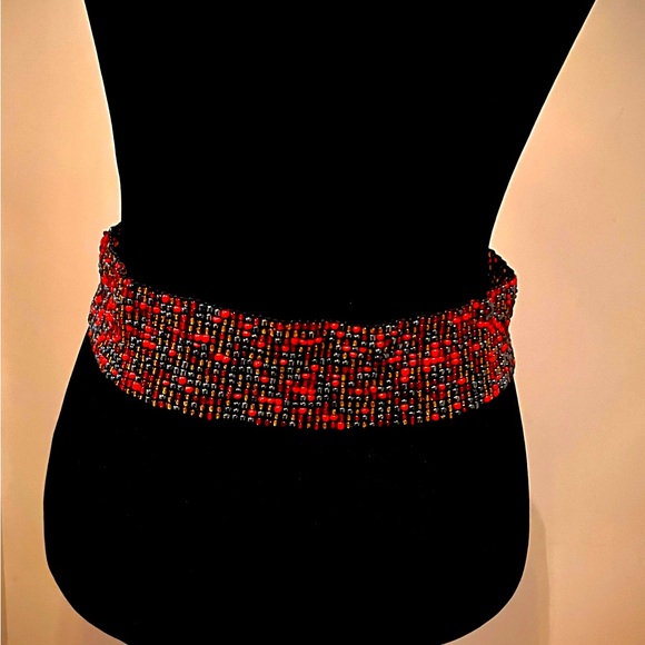 Stunning stretchy multicolored bead belt, Small to slightly Med-Never Used - Picture 5 of 11